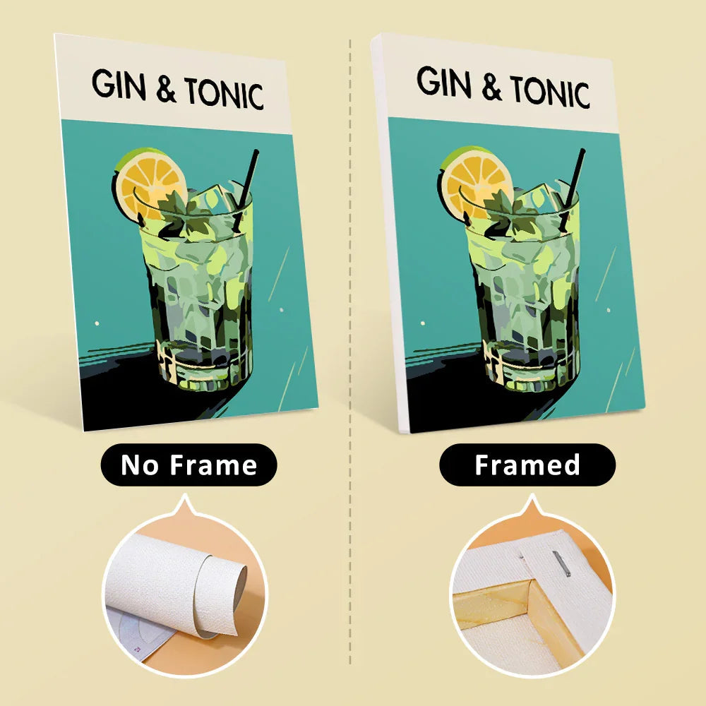 Mini Paint by Numbers 6 Pieces - Classic Cocktails