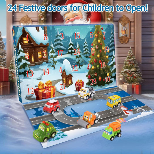 2025 Christmas Countdown Calendar - with Pull-Back Car and Holiday Gifts
