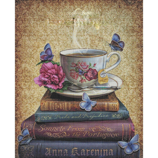 Tea & Books DIY-Diamond Painting