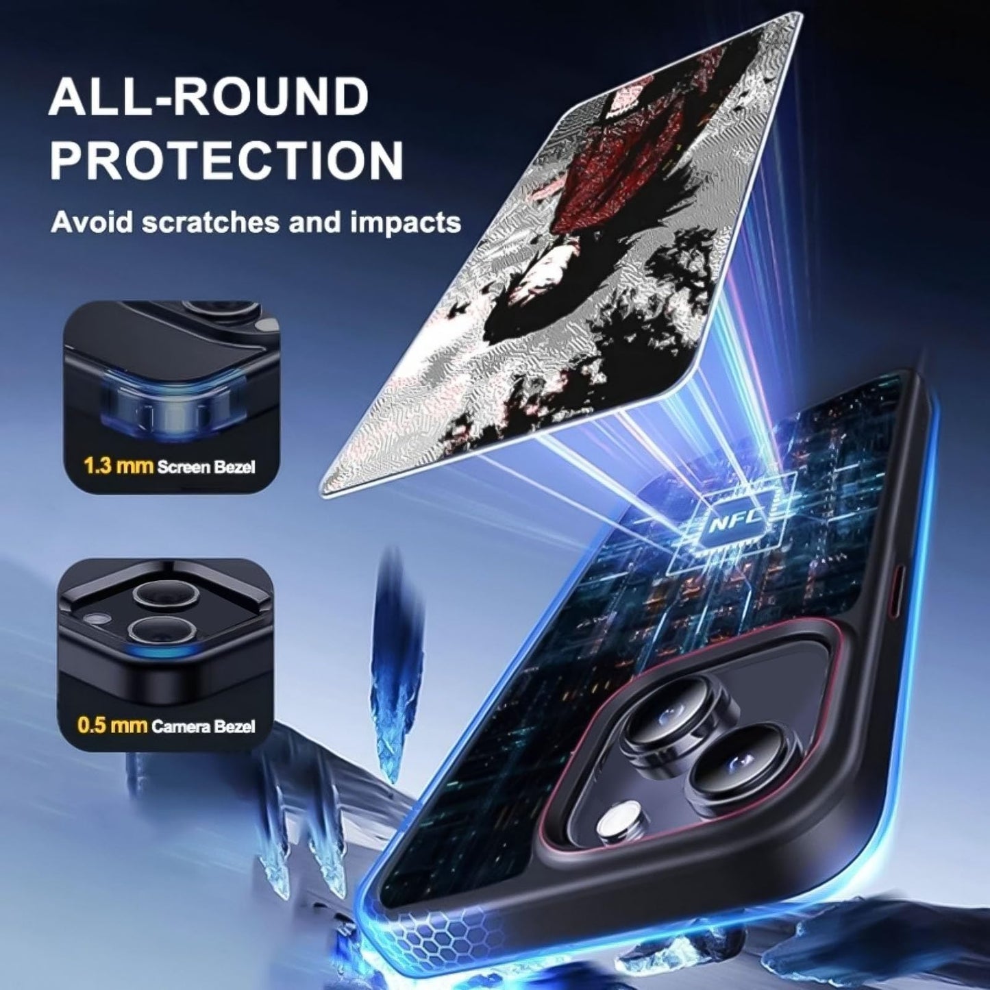 Smart E ink Pro NFC Phone Case for iPhone 13/14/15/16/17 Series - E Ink Display, Customizable Back Cover