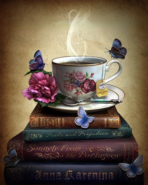 Tea & Books DIY-Diamond Painting
