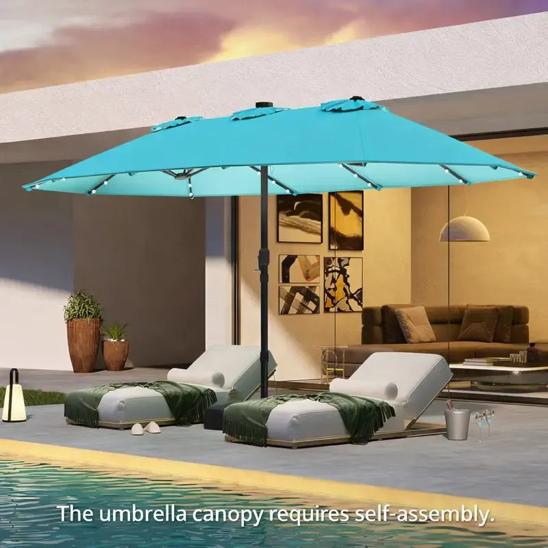 15/13Ft Solar Patio Umbrella with Base, Extra Large Outdoor Double-Sid diypaintnumbers 15/13Ft Solar Patio Umbrella with Base, Extra Large Outdoor Double-Sid diypaintnumbers