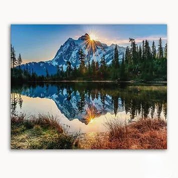 Snow Sunset Mountain