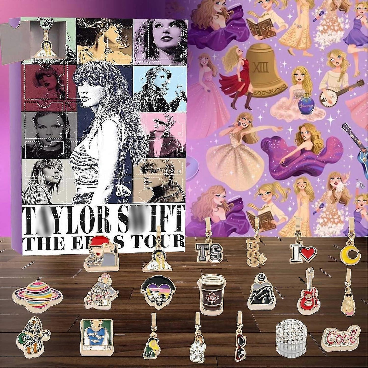 Taylors Christmas Advent Countdown Decoration 24 Pcs Gift Christmas Acrylic Decoration Keychain Bracelets Earrings