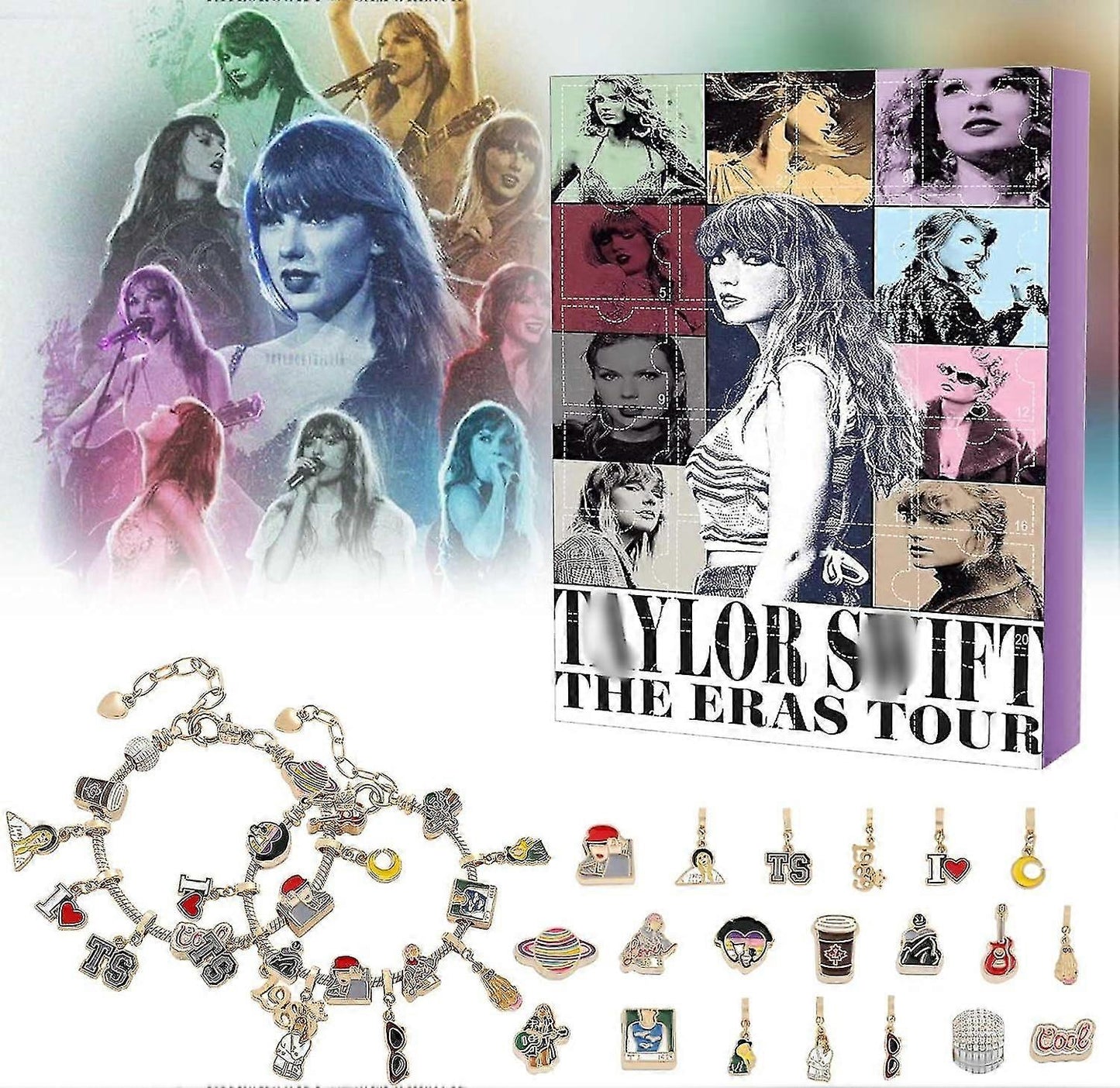 Taylors Christmas Advent Countdown Decoration 24 Pcs Gift Christmas Acrylic Decoration Keychain Bracelets Earrings