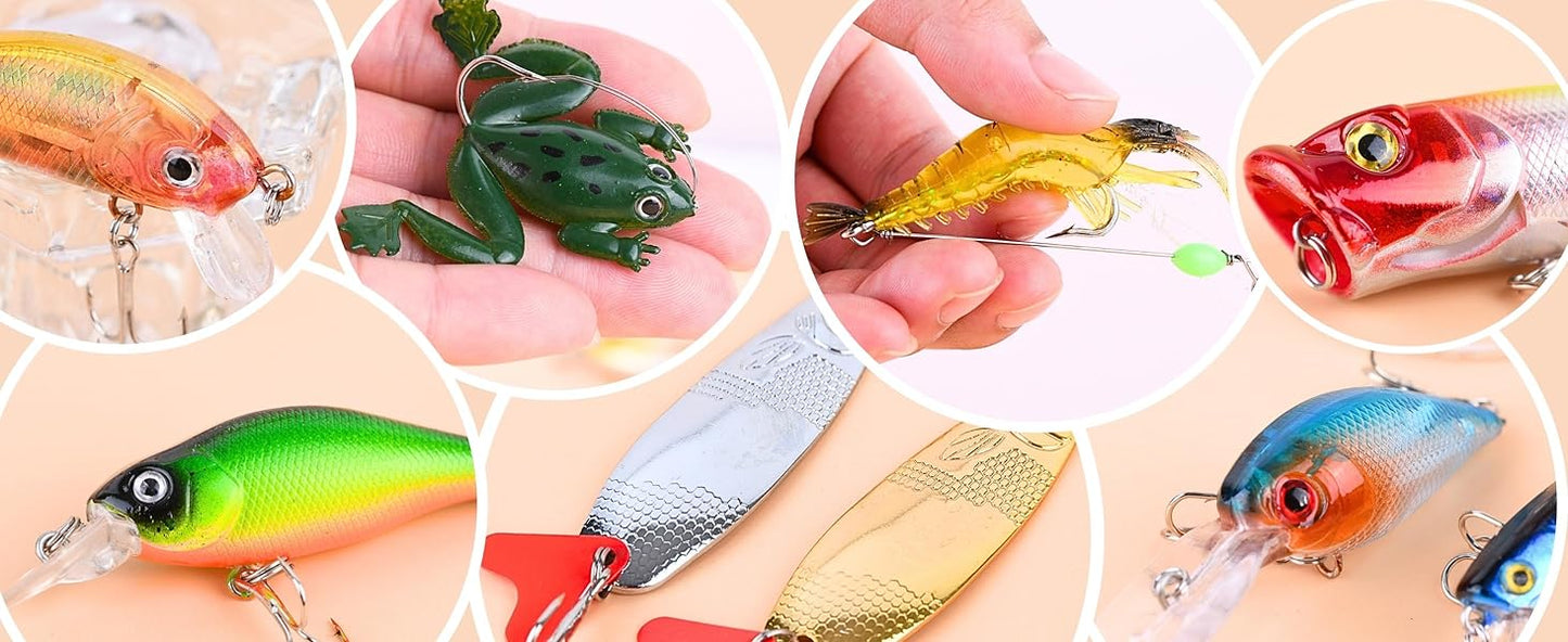 Christmas Countdown Fishing Advent Calendar - 24 Days of Fishing Lure Set, Surprise Gift