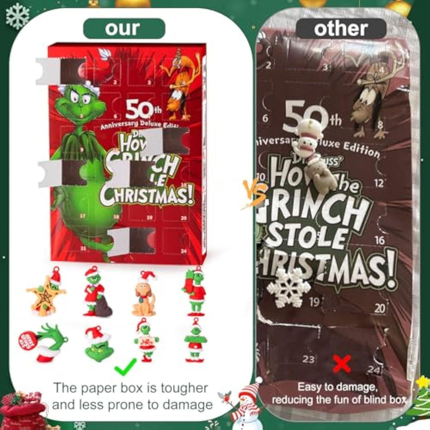 2025 Halloween Countdown Calendar Decoration Gift - 24 Collectible Figures and Toys