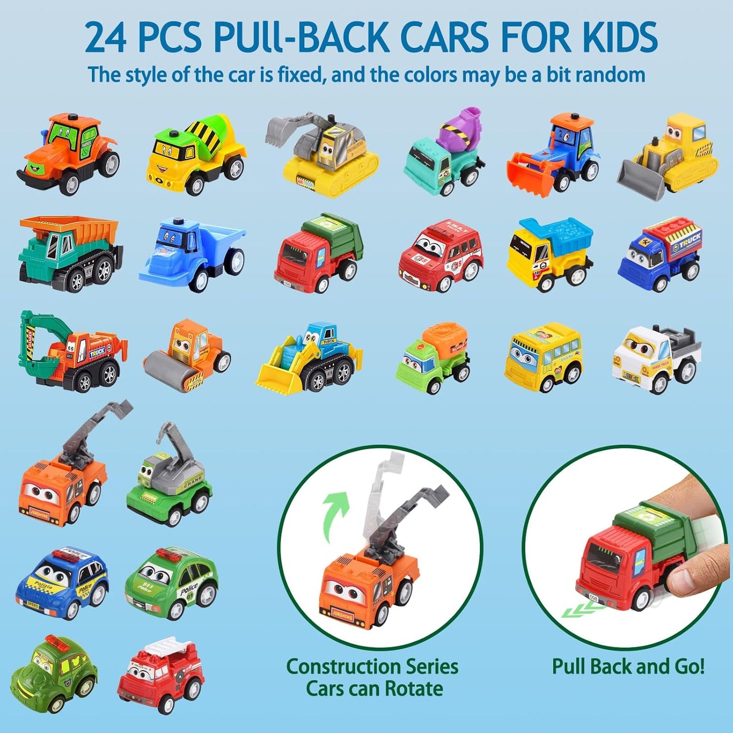 2025 Christmas Countdown Calendar - with Pull-Back Car and Holiday Gifts