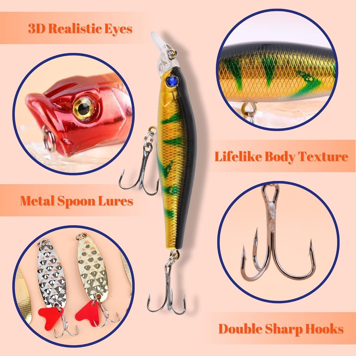 Christmas Countdown Fishing Advent Calendar - 24 Days of Fishing Lure Set, Surprise Gift