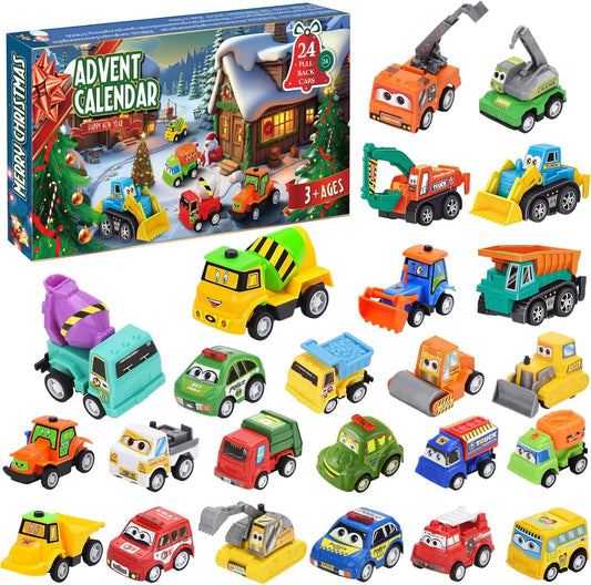 2025 Christmas Countdown Calendar - with Pull-Back Car and Holiday Gifts