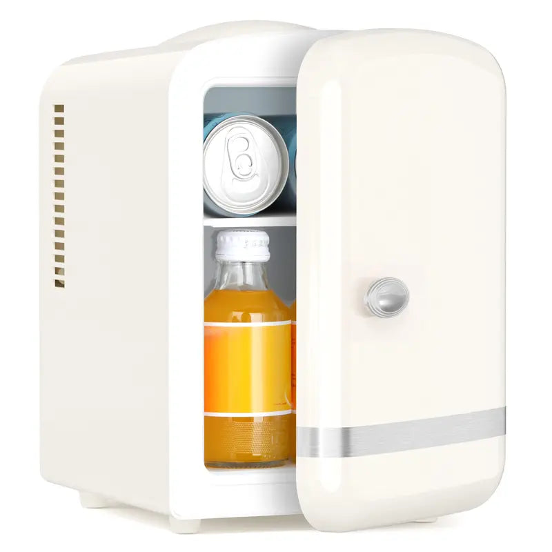 4L Mini Fridge Thermoelectric Cooler & Warmer, Portable Cooler for Skincare/Meds/Drinks, 12V DC/120V AC, 15-20℃ Cooling & 55-65℃ Heating