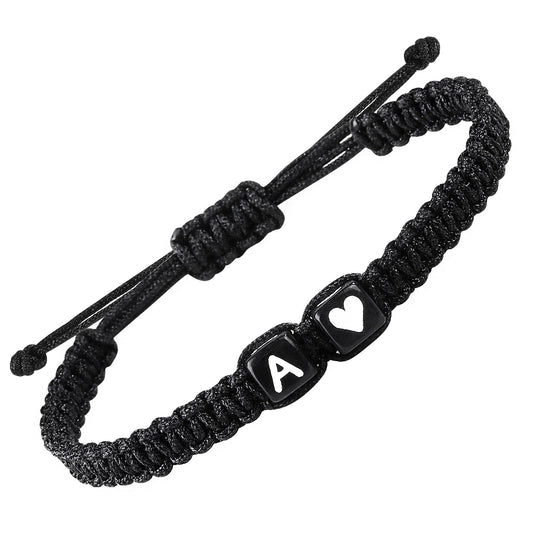 Adjustable Alphabet Bracelet，Cute Anniversary Couple Gifts，Valentine's Day Gift for Boyfriend Girlfriend Wife Husband