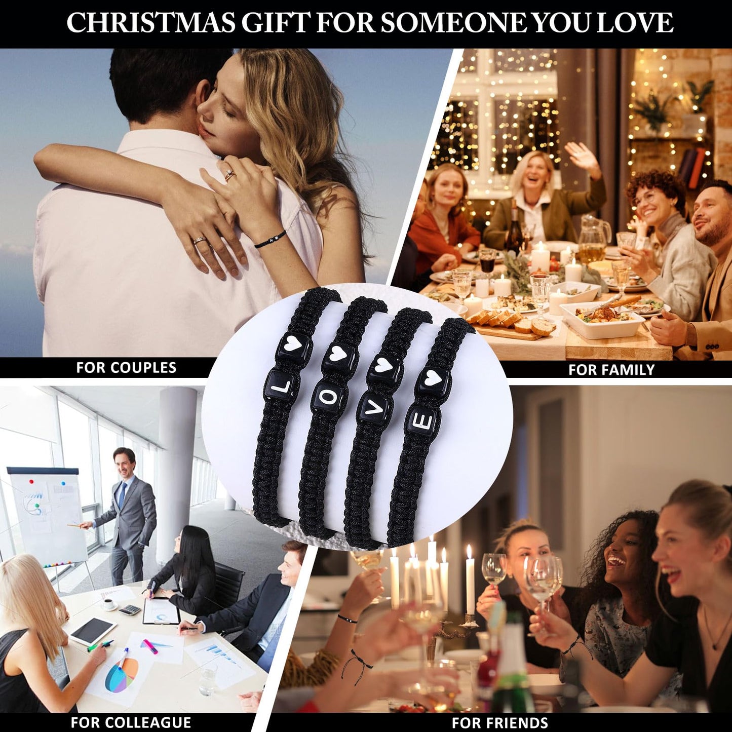 Adjustable Alphabet Bracelet，Cute Anniversary Couple Gifts，Valentine's Day Gift for Boyfriend Girlfriend Wife Husband