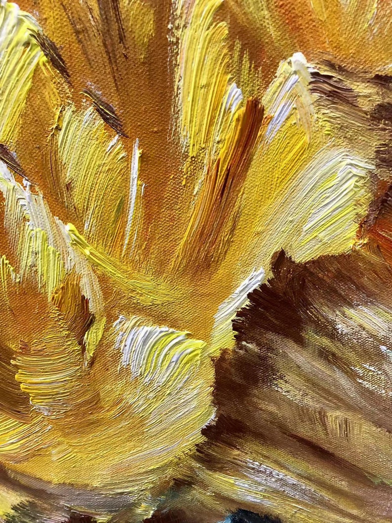 Original Golden Mountain Oil Painting Canvas, Abstract Gold