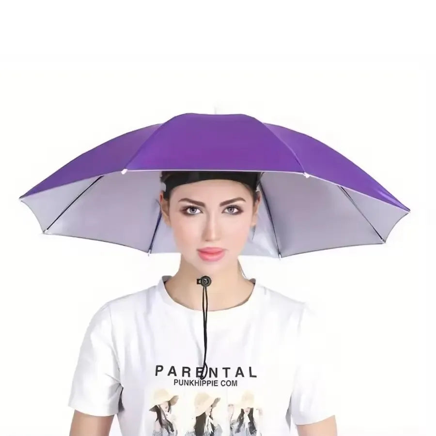 65cm Sunshade Hat Umbrella for Tea Picking and Advertising, UV Protection Cap with Wide Brim, Perfect for Outdoor Events, Portable Folding Umbrella