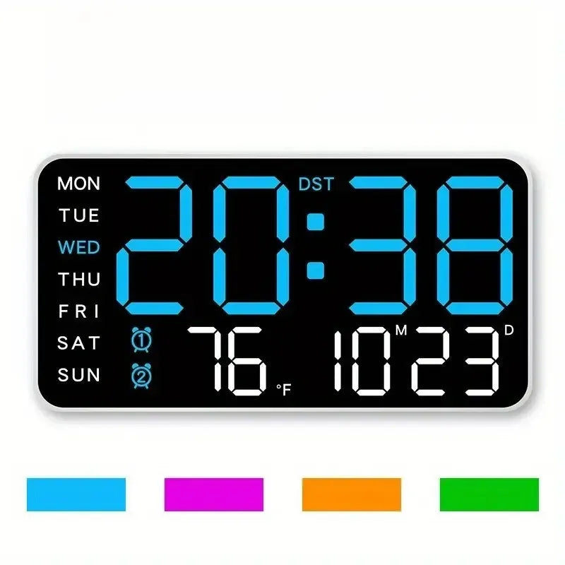 Today Only: $29.99｜Large Digital Wall Clock with LED Display, Led Alarm Clock, Date & Temperature Timer, Ideal Gift for the Elderly, Living Room & Bedroom Decor, Creative Decorative Clock, Led Wall Clocks