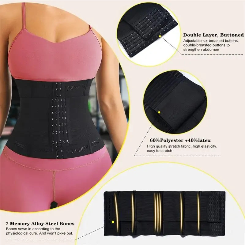 Women's Sports Waist Trainer Belt, Waist Trimmer, Corset Waist Trainer Belt, Sweat Belt for Men & Women