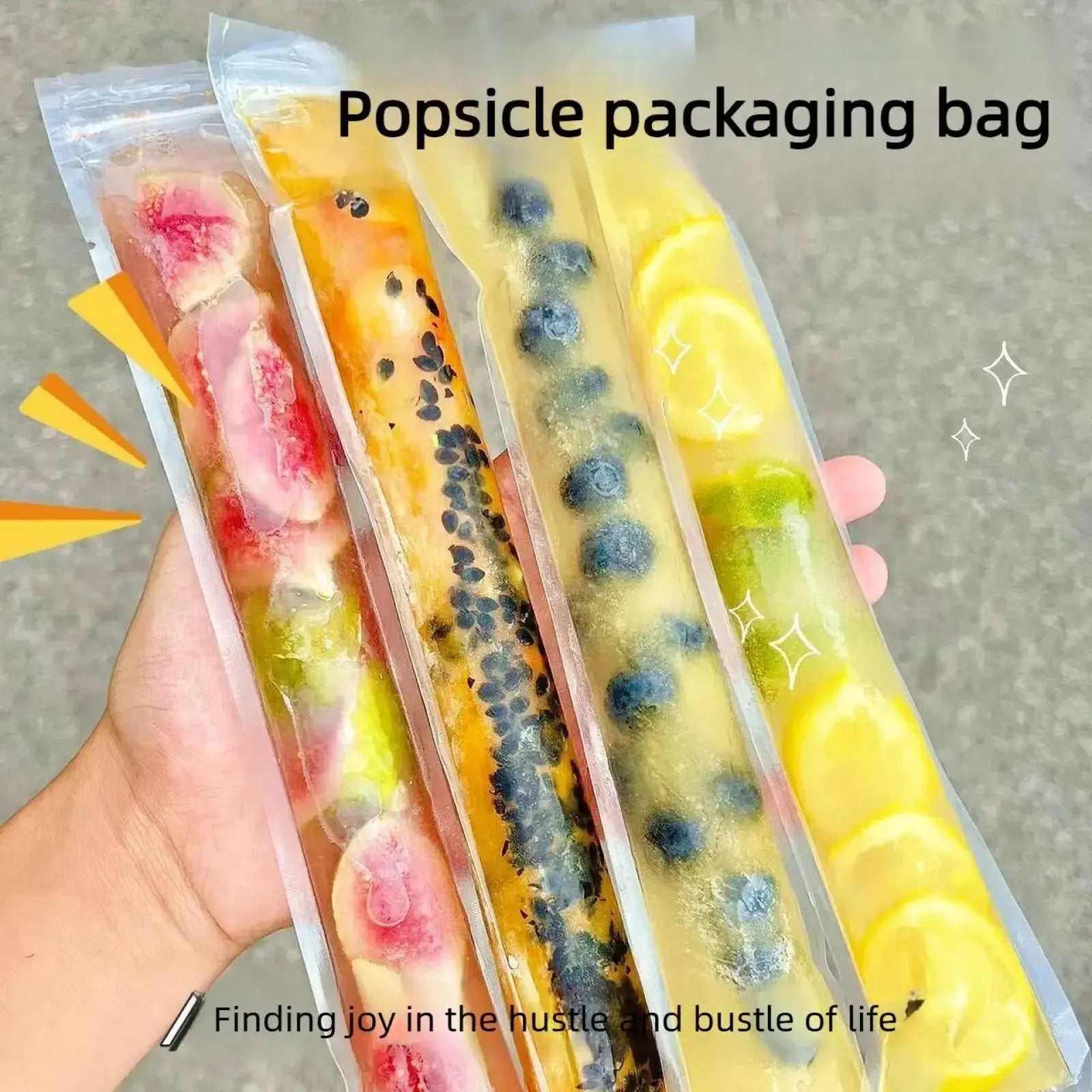 Today Only: $9.9｜100 PCS Food-grade disposable popsicle bags, fruit jelly bags, ice cream, popsicle sticks, long strips, homemade ice pop bags, BPA Free, Leak-Proof, Self-Sealing, Freezer Safe, Kids Friendly, DIY Popsicle Supplies