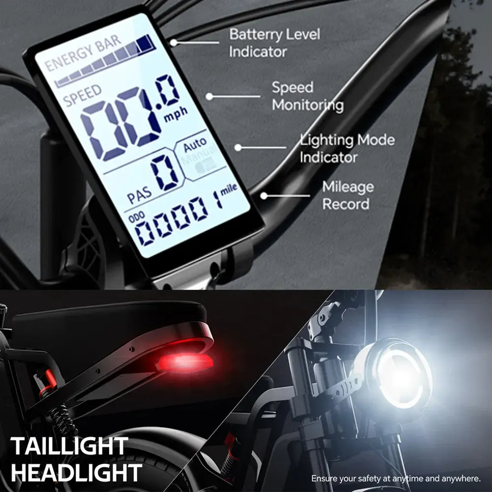 2026｜1500W Electric Bike for Adults ,lFullSuspensionTop Speed 30+MPHRange 40-70 Miles | 48V 15AhRemovableBatterylLED Headlights 20-InchAll-Terrain Fat Tires lUL2849Certified ebike