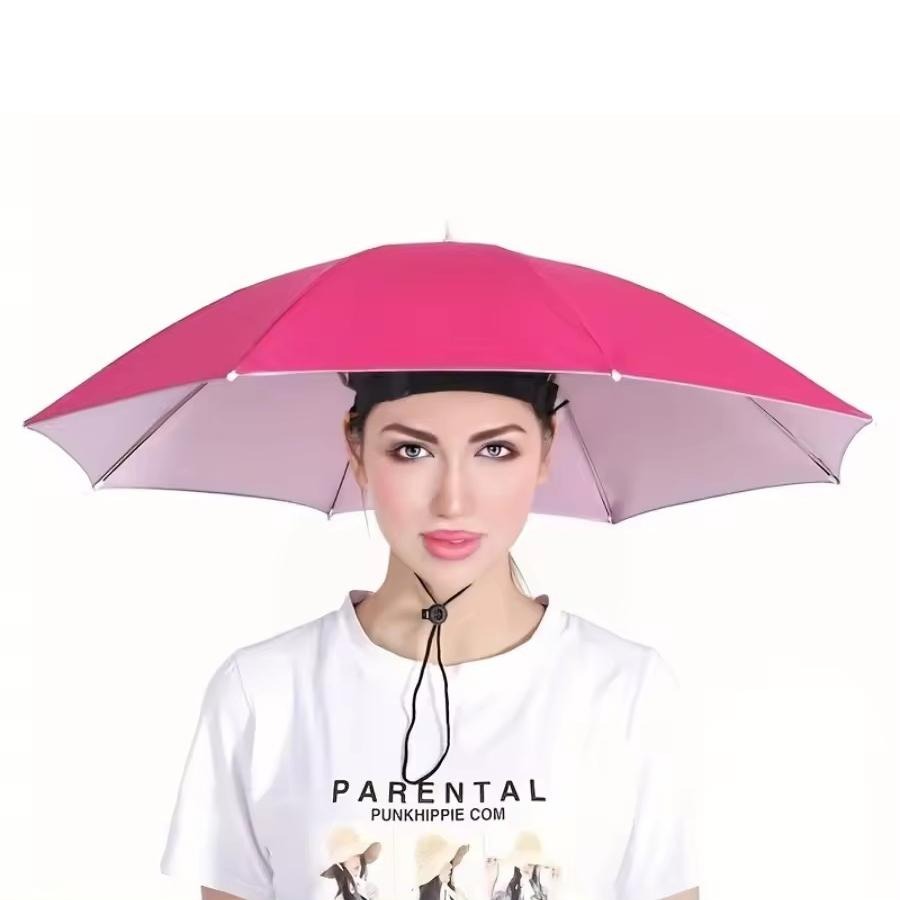 65cm Sunshade Hat Umbrella for Tea Picking and Advertising, UV Protection Cap with Wide Brim, Perfect for Outdoor Events, Portable Folding Umbrella