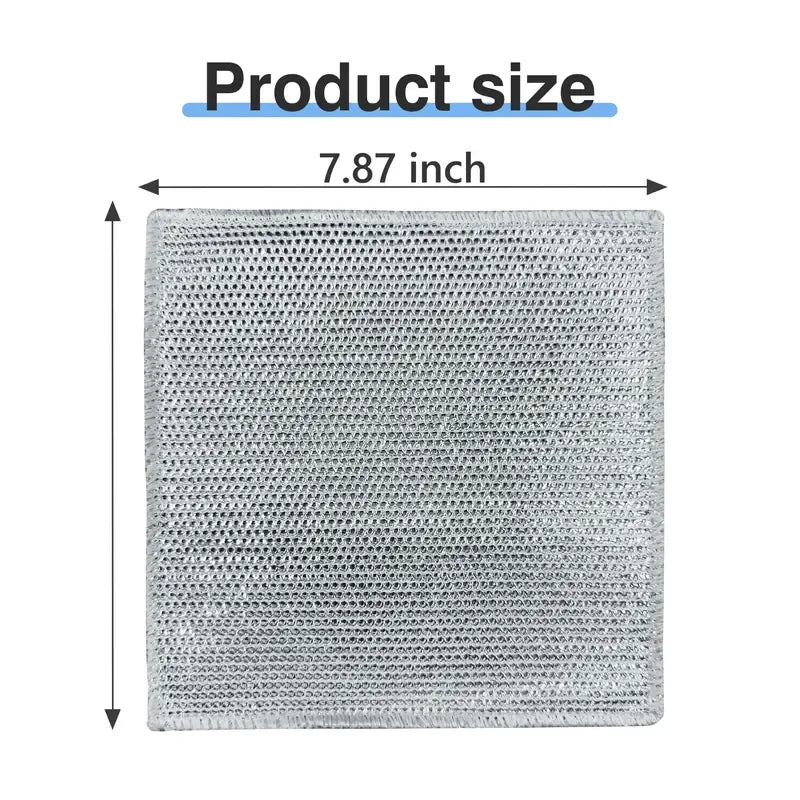 Today Only: $9.9｜10 Counts Non Scratch Wire Dishcloth Multipurpose Wire Dishwashing Rag Metal Scrubbers for for Wet and Dry Cleaning, 2-Layer Kitchen Cleaning Cloth Cleaning Tool
