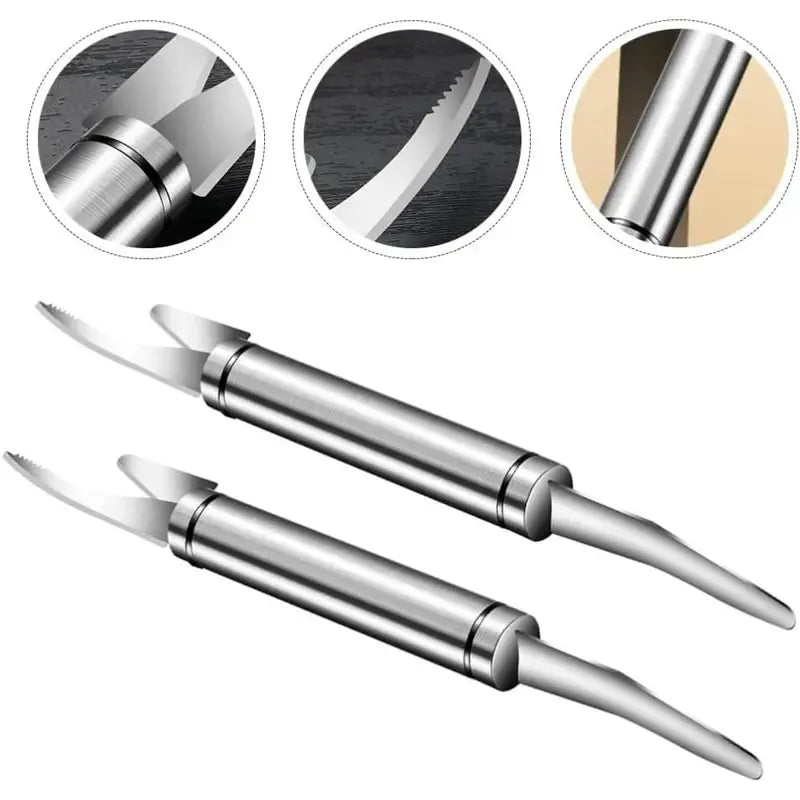 Today Only: $9.9｜5 In 1 Multifunctional Shrimp Line Fish Maw Knife Stainless Steel Shrimp Deveiner Tool Multifunctional Fast Shrimp Peeler Fish Scale Remover Kitchen Fish and Shrimp Duck Intestine Cleaner