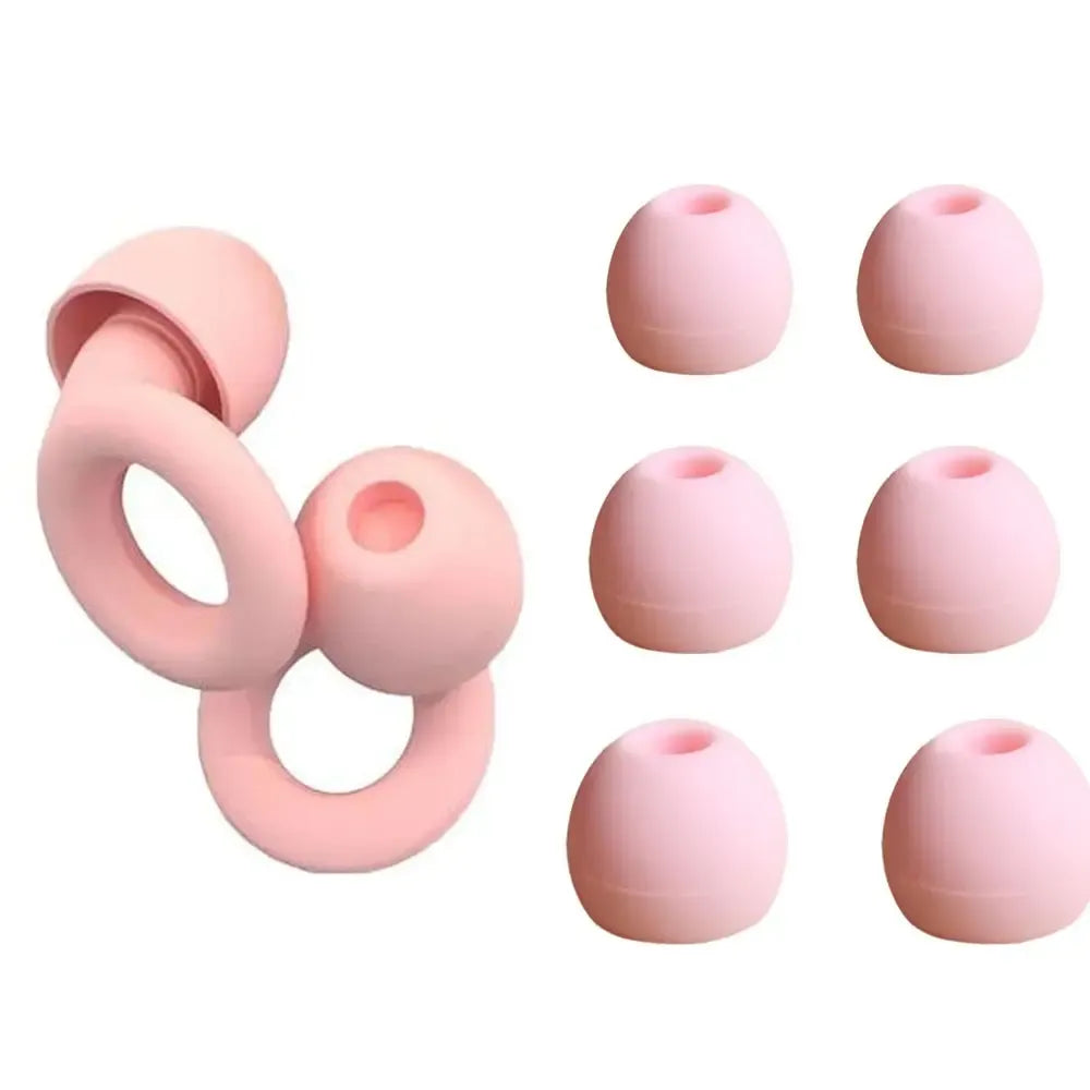 Reusable Noise-Reducing Earplugs with 3 Pairs Earbud Tips, 18dB Noise-Cancelling Hearing Protection for Sleeping, Swimming & Sports, Waterproof Earplugs