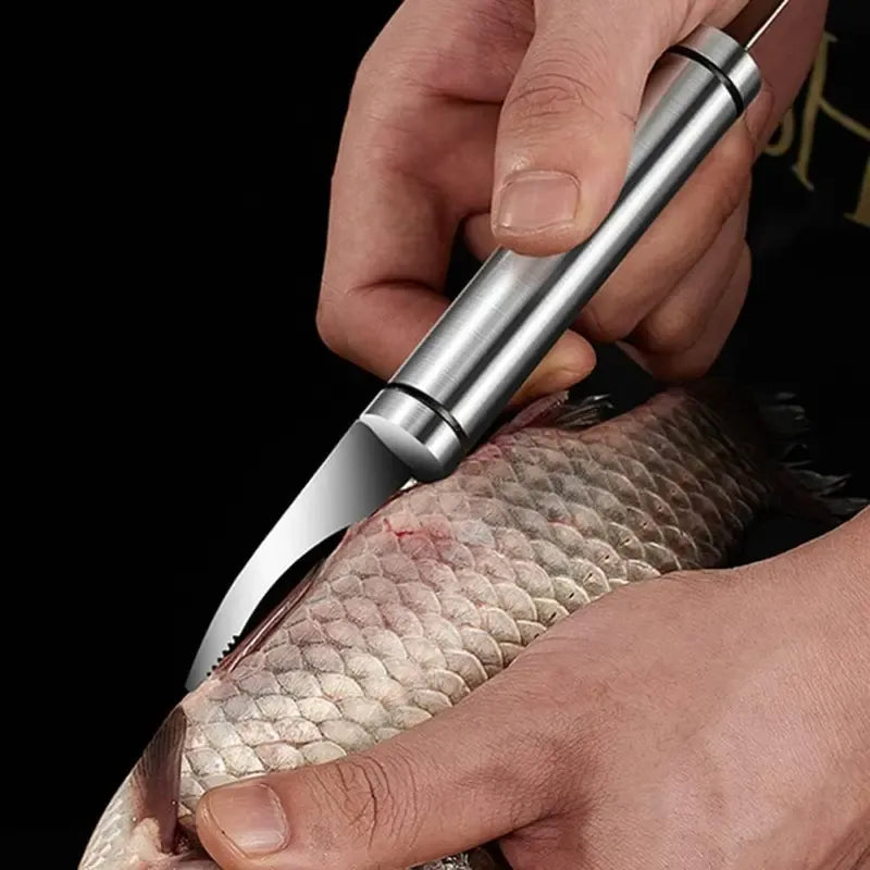 Today Only: $9.9｜5 In 1 Multifunctional Shrimp Line Fish Maw Knife Stainless Steel Shrimp Deveiner Tool Multifunctional Fast Shrimp Peeler Fish Scale Remover Kitchen Fish and Shrimp Duck Intestine Cleaner