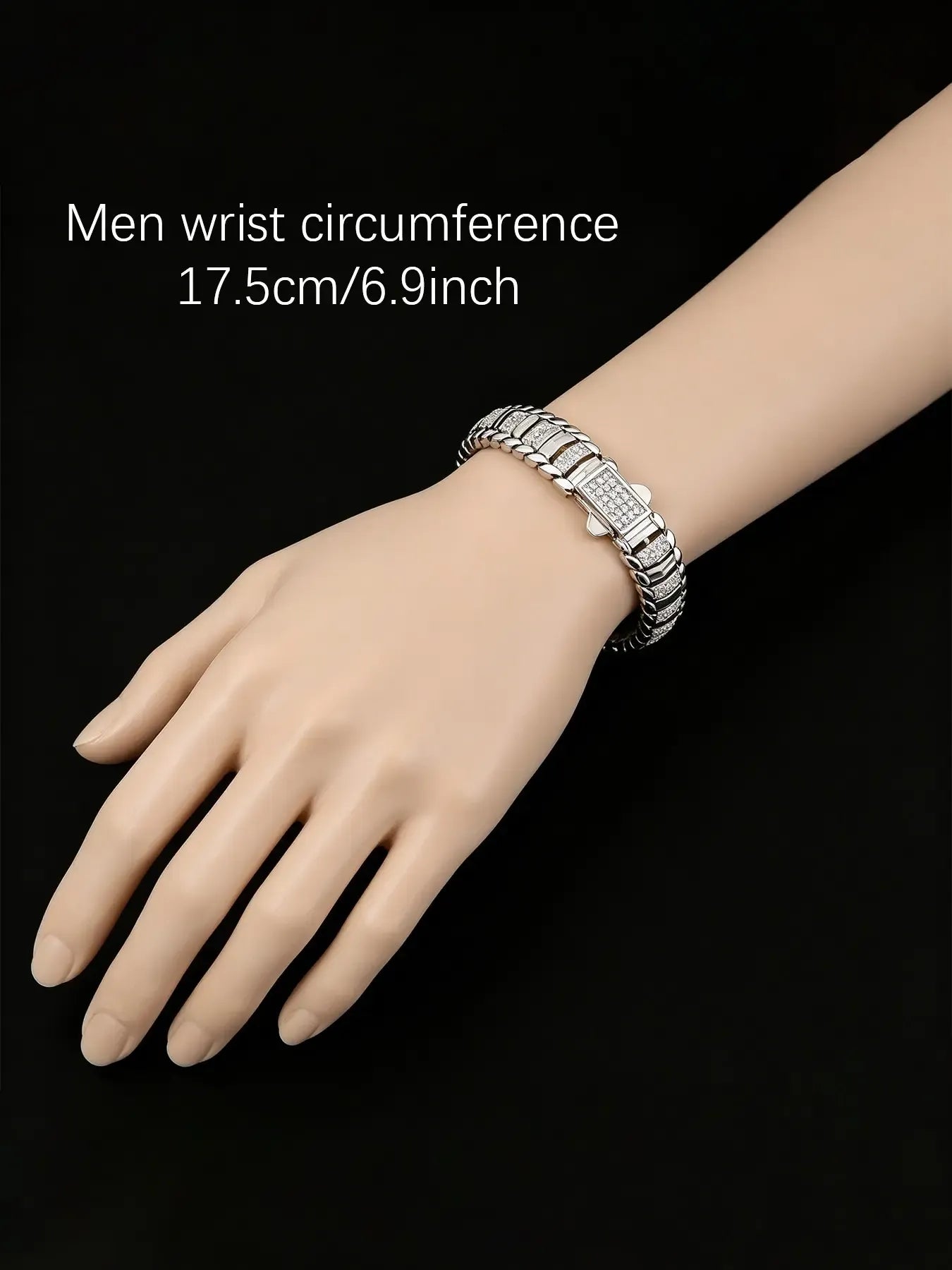 Today Only: $19.9｜9mm Snake Bone Chain Hip Hop Bracelet with Sparkling Synthetic Gemstones, Cubic Zirconia Bracelet, Unisex Luxury Jewelry Gift, Fashionable Accessory for All Occasions