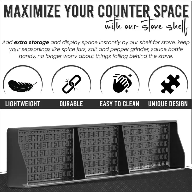 Today Only: $19｜Silicone Magnetic Spice Rack, Kitchen Gadget Storage Rack for Stove Top, Adjustable Shelf & Home Organizer for Kitchen Accessories & Organization