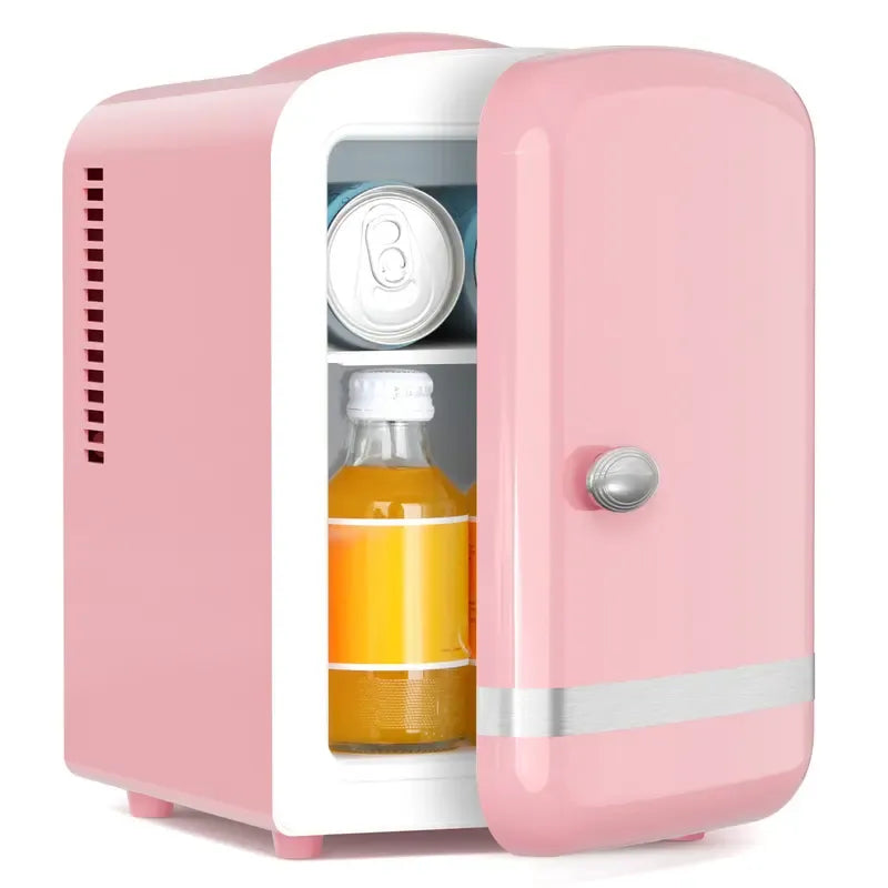4L Mini Fridge Thermoelectric Cooler & Warmer, Portable Cooler for Skincare/Meds/Drinks, 12V DC/120V AC, 15-20℃ Cooling & 55-65℃ Heating