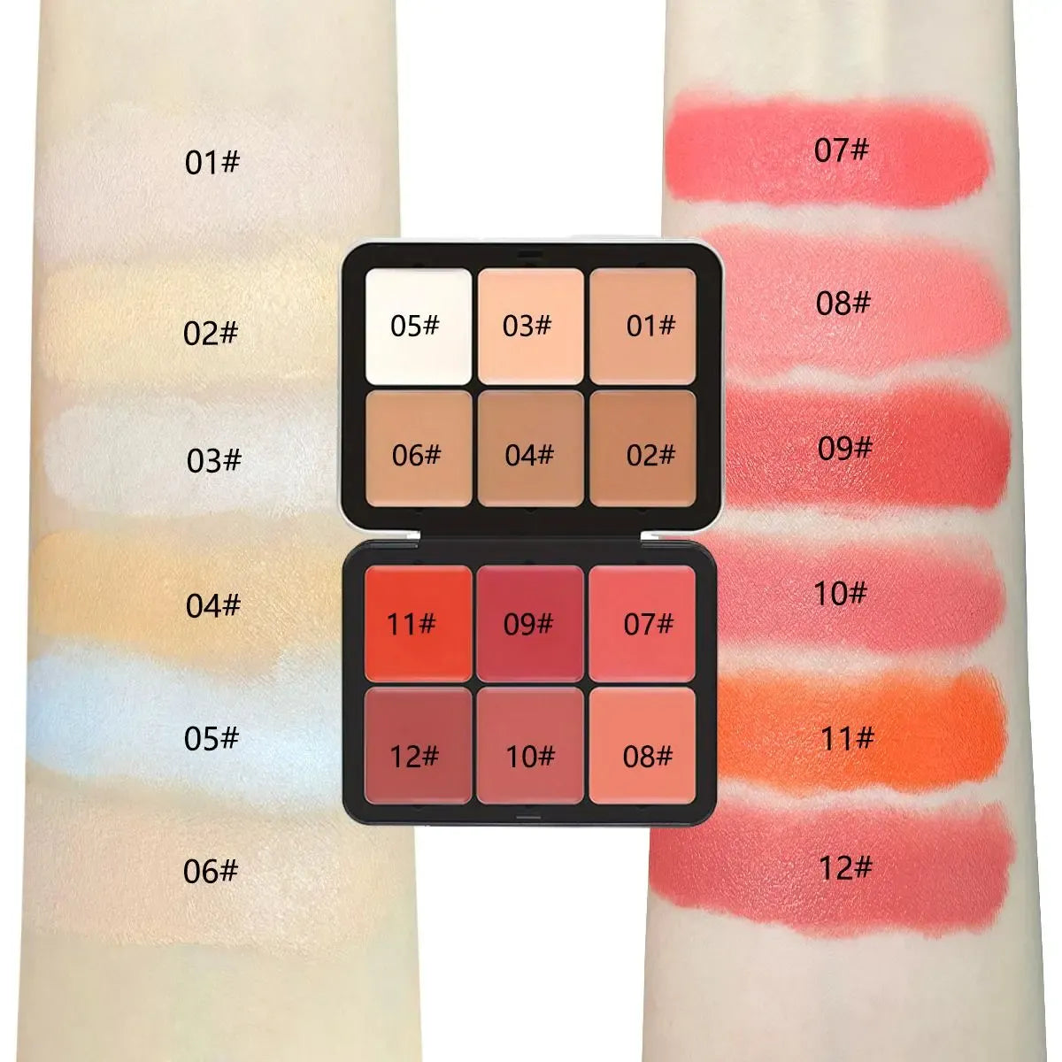 Today Only: $19.99｜6 Color Cosmetic Concealer & 6 Color Blush Palette, Long Lasting Makeup Palette, Tinted Facial Contouring Makeup Products, Summer Gift, Girly Room Accessories Makeup, Cosmetics Products, Face Time Palette