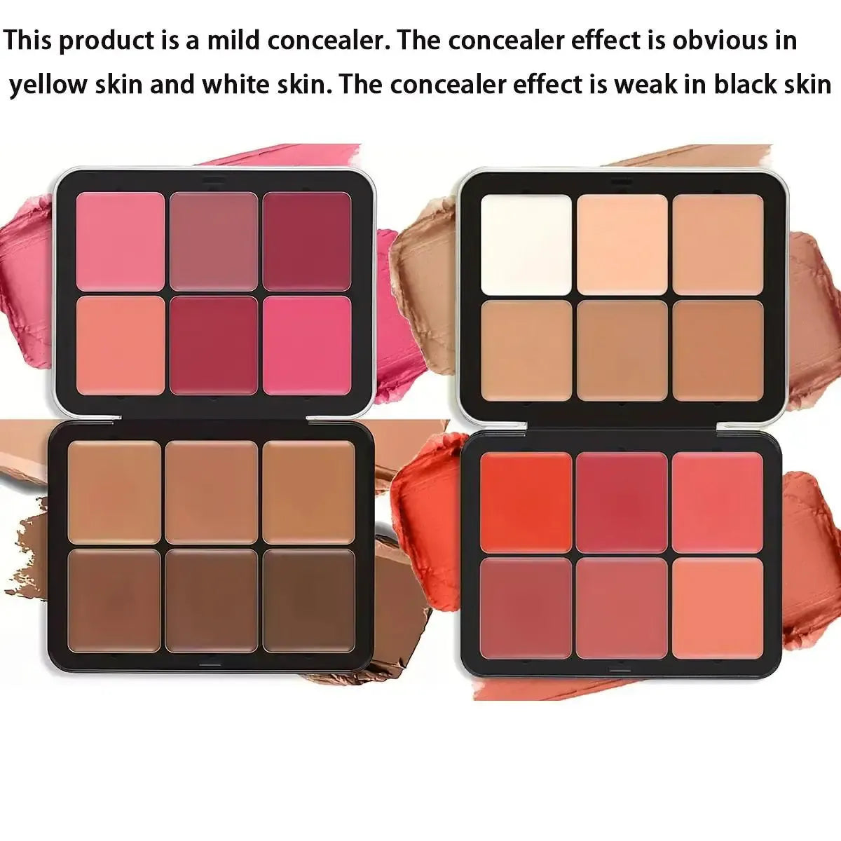 Today Only: $19.99｜6 Color Cosmetic Concealer & 6 Color Blush Palette, Long Lasting Makeup Palette, Tinted Facial Contouring Makeup Products, Summer Gift, Girly Room Accessories Makeup, Cosmetics Products, Face Time Palette