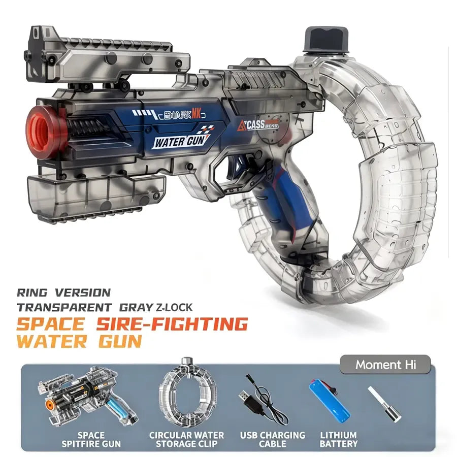 LED Electric Water Blaster with Space Energy Ring Design, Summer vibes, High-pressure & Long-range,Summervibes, Large Capacit【Safe & Harmless Water Gun Toy】