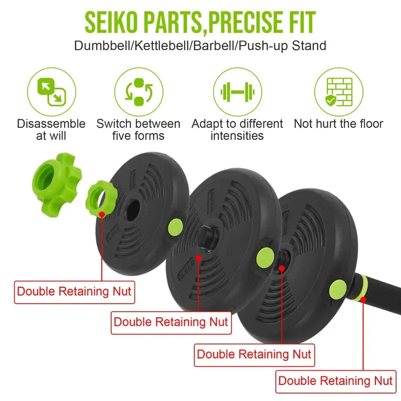 Adjustable Dumbbells(19-Piece Set), 44Lbs Free Weight Set with Connector, 4 In1 Weight Dumbbell Set Used As Kettlebells, Barbell, Push Up Stand, Fitness Exercise for Home Gym Suitable Men/Women,Green