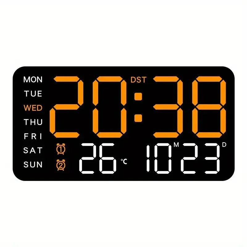 Today Only: $29.99｜Large Digital Wall Clock with LED Display, Led Alarm Clock, Date & Temperature Timer, Ideal Gift for the Elderly, Living Room & Bedroom Decor, Creative Decorative Clock, Led Wall Clocks