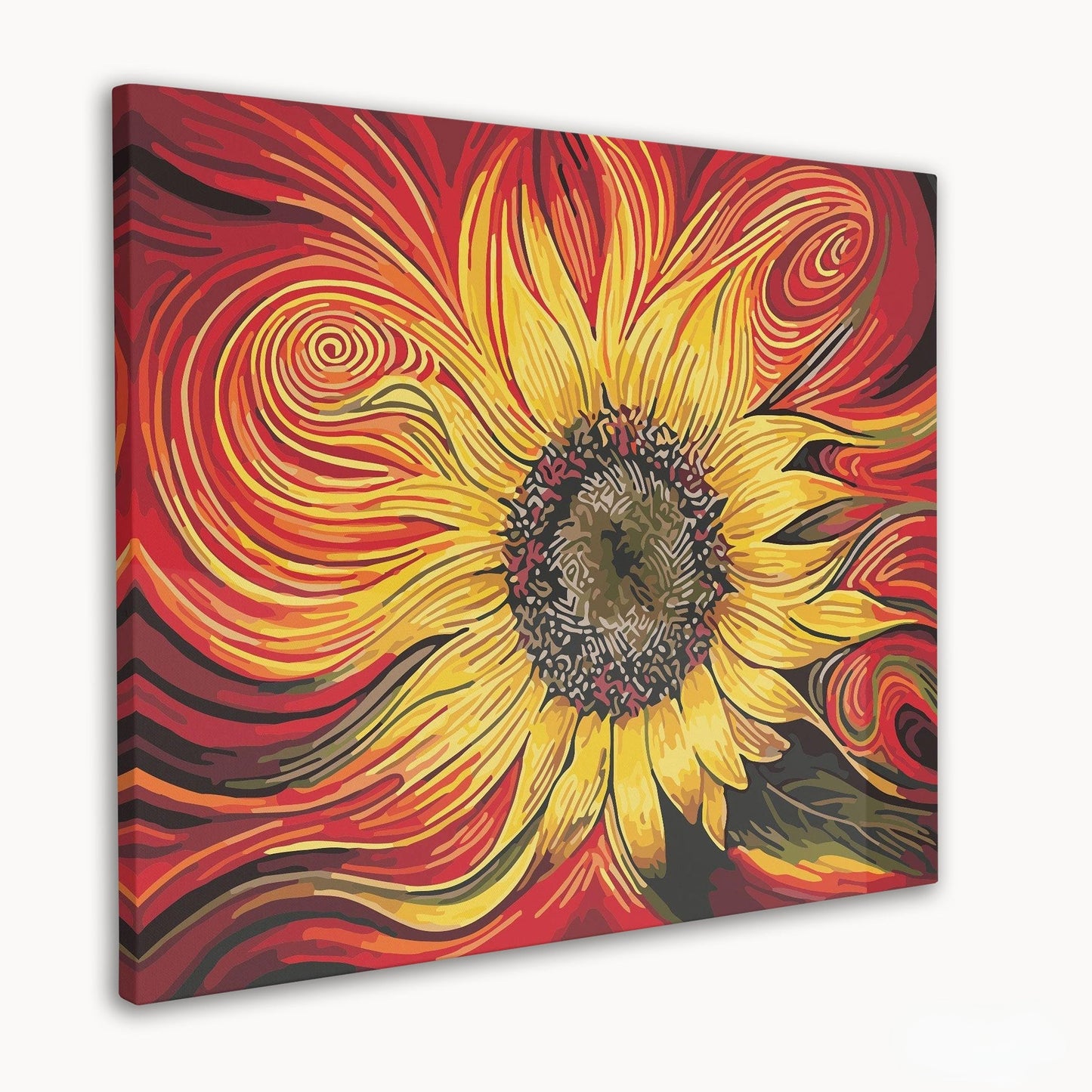 Red Sunflower Paint By Numbers